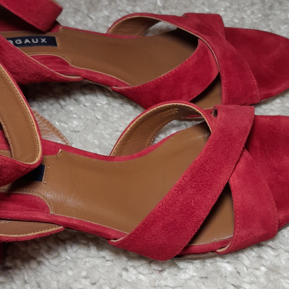 MARGAUX CITY SANDALS IN RED SUEDE size 39.5 - Picture 10 of 16